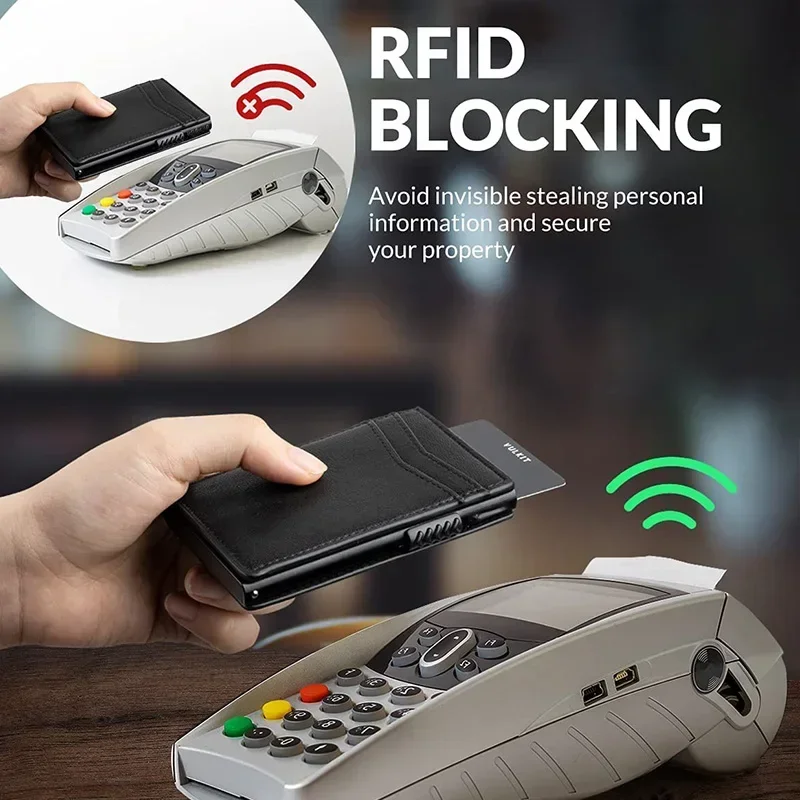 Mens Minimalist Wallet Luxury  - Card Top Loader review and price