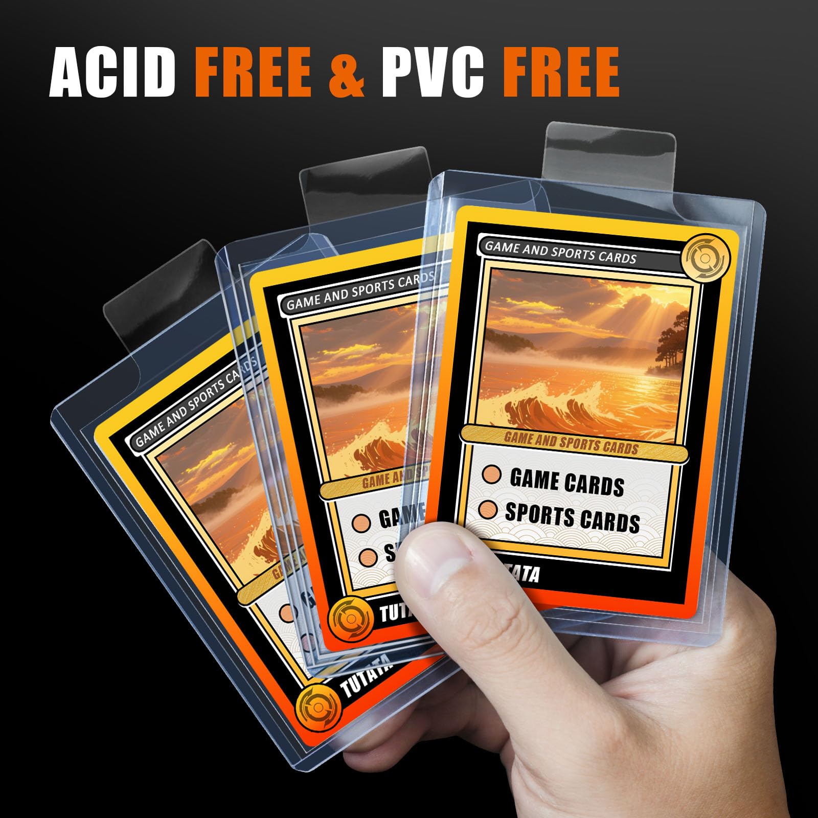 100pcs Clear Raised Tabbed Pul - Card Top Loader review and price